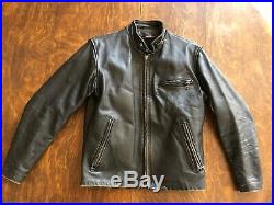 Schott 641 Black Steerhide Leather Cafe Racer Jacket Size 38 Made in the USA