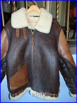Sherling Leather Flight Bomber Jacket Willis and Geiger Abercrombie Fitch Ashley
