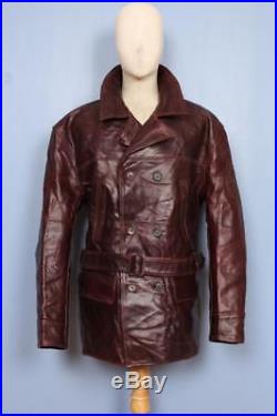 Stunning Mens AERO Scotland Barnstormer HORSEHIDE Leather Jacket Cordovan XL/XXL