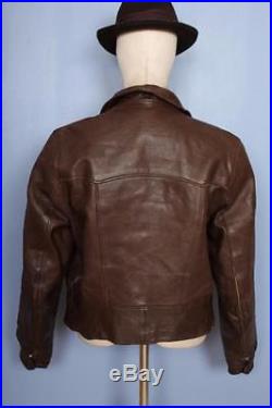 Stunning Vtg 1930s HORSEHIDE Leather Motorcycle Sports Aviator Jacket