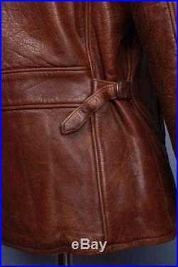 Stunning Vtg 40s British HORSEHIDE Leather Half Belt Motorcycle Sports Jacket