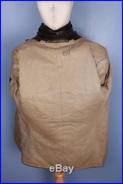 Stunning Vtg 50s Brown Leather PEA COAT Sports Jacket Medium