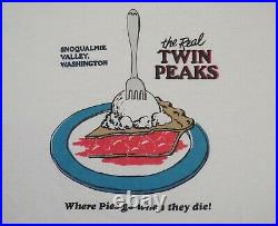 Super Rare Twin Peaks T-shirt Vintage Where Pies Go Die Diner David Lynch XL