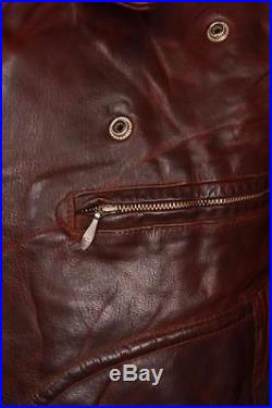 Superb 40s Style D-POCKET Leather Motorcycle Jacket Large BUCO J-22