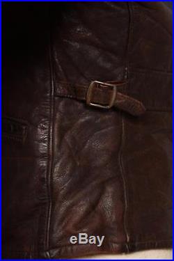 Superb Vtg 30s Bootlegger HORSEHIDE Leather Half Belt Motorcycle Sports Jacket