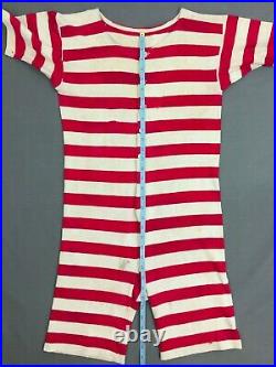 Swimming Antique Bathing Costume Edwardian Bathing Suit Stripe Cotton Jersey
