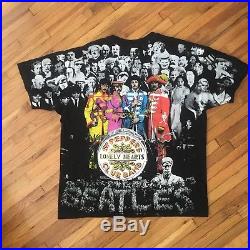 THE BEATLES Vintage Sgt Peppers All Over Print T Shirt Sz XL 1990s 90s Band