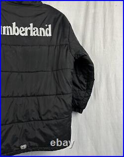 Timberland spellout insulated black puffer coat