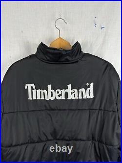 Timberland spellout insulated black puffer coat