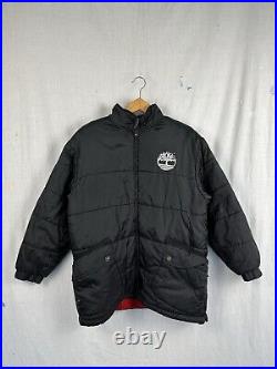 Timberland spellout insulated black puffer coat