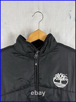 Timberland spellout insulated black puffer coat