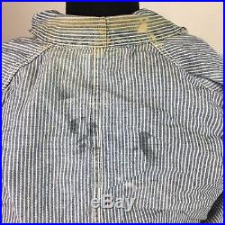 True Vintage 1940s Denim railroad miner uniform workwear chore jacket