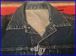 True Vintage 1950s LEVI'S BIG E Type 2 507XX Cinch Pleat Denim Jacket Selvedge