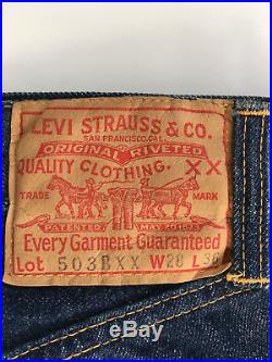 True Vintage Levis 503BXX Big E selvedge redline hiden rivets 501 502