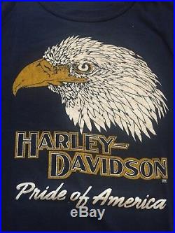 True Vintage Pittsburgh Harley Davidson T-shirt 70s 50/50 Super Soft Biker Hawg