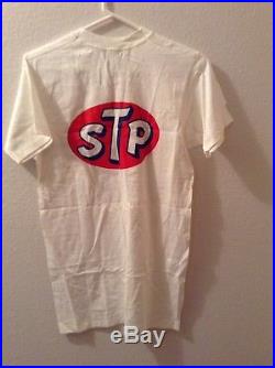 Unworn 1960's Vtg STP T Shirt Sz M NASCAR Drag Racin Dead Stock Print Both Sides