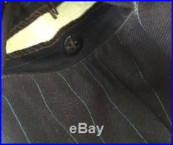 VINTAGE 1940s Men's DOUBLE-BREASTED PINSTRIPE SUIT Brown/Blue with2 PAIRS of PANTS