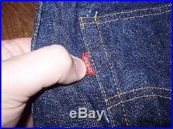 VINTAGE 1960's LEVIS BIG E SINGLE STITCH SELVEDGE BLUE JEANS maybe washed once