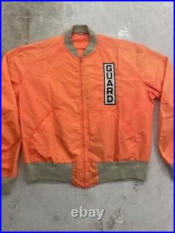 VINTAGE 60s 70s US Military Safety Orange Jacket A6791