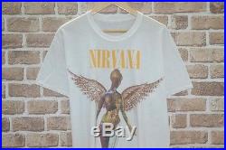 VINTAGE 90s 1993 NIRVANA IN UTERO ALBUM ARTWORK SHIRT SONIC YOUTH MUDHONEY BUTTH