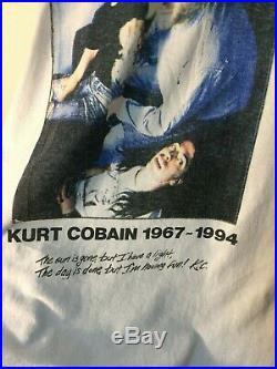 VINTAGE 90s Nirvana In Utero Memorial T-Shirt 1994 Sonic Youth Kurt Cobain