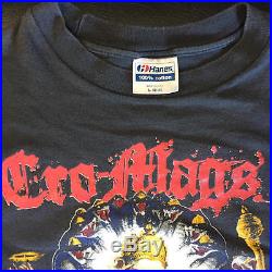 VINTAGE CRO-MAGS 1989 CONCERT SHIRT agnostic front youth of today nyhc punk tour