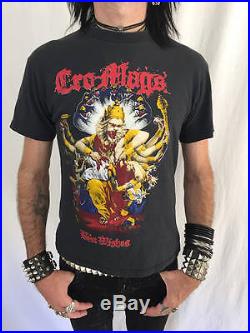 VINTAGE CRO-MAGS 1989 CONCERT SHIRT agnostic front youth of today nyhc punk tour
