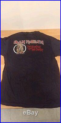 VINTAGE IRON MAIDEN Number Of The Beast Tour 1982-83 Black T-shirt Men's Medium