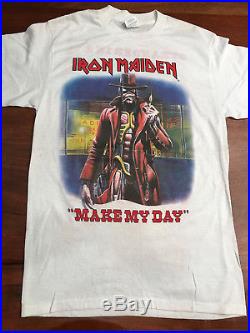 VINTAGE Iron Maiden T-Shirt, Make my Day Stranger in a Strange Land, Size L