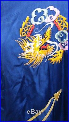 Vintage Japan Souvenir Embroidered Silk Bomber Jacket Sukajan