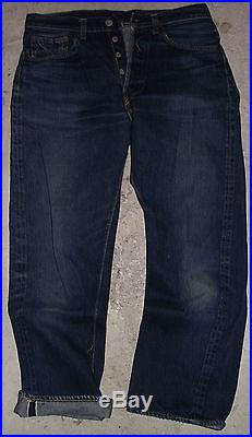 Vintage Levis 501xx Big E Selvedge Redline Hidden Rivet Denim Jeans 30 X 27 USA