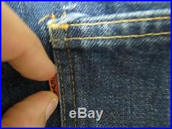 Vintage Levis Denim Jeans Big E Orange Tab Indigo Mens Womens Unisex 30 X 27