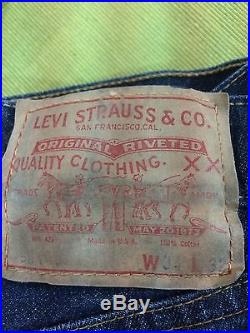 Vintage Levi Levis 501 Big E Red Line Jeans 34x32 Look! Rare! One Wash
