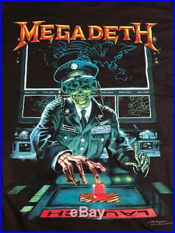 VINTAGE Megadeth T-Shirt Rust in Peace Concert Tour with Cities, Size L, 1990