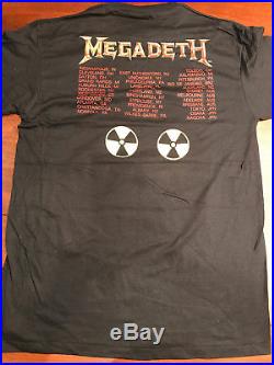 VINTAGE Megadeth T-Shirt Rust in Peace Concert Tour with Cities, Size L, 1990