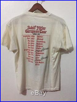VINTAGE RARE! 1980s 50/50 SCREEN STARS ADOLF HITLER 39-45 ROCK TOUR T SHIRT