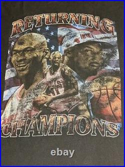 VINTAGE RARE CHICAGO BULLS champions LAST DANCE 90s rap tee shirt Jordan Rodman