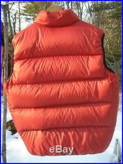 VINTAGE RED FEATHERED FRIENDS RED DOWN VEST MEN's X-L RIP STOP OUTER NYLON