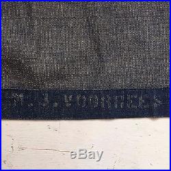 Vintage Vtg Ww2 Wwii 1940 Rare Usn Shawl Collar Denim Chore Jacket Stencil Sizel