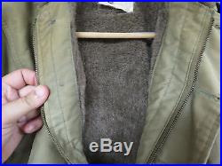 Vintage Ww2 Usn Us Navy Deck Jacket Stenciled N-1 Deck Coat Fleece Lined Sz Sm
