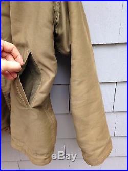 Vintage Wwii Us Navy Officers N-1 Deck Jacket Men's Size 46 Ww2 Usn Military XL