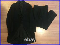 VTG 1900s BROOKS BROTHER VICTORIAN MENS WOOL LONG TAILS TUXEDO JACKET PANTS SUIT