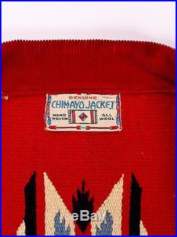 VTG 1930's CHIMAYO JACKET COAT WOVEN WOOL CORDUROY THUNERBIRD HARVEY SIDE BUCKLE
