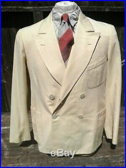 VTG 1930s 1940s Goodall Palm Beach Cloth Belt Back Summer Suit