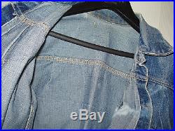 VTG 1940s Levis Cinch-Back Denim Type 1 #1 Jacket Single Pocket 506xx Big E