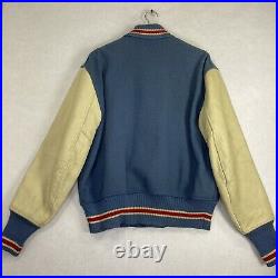 VTG 1950s 1960s Whiting Leather Wool Made In USA Letterman Varsity Jacket Sz 46