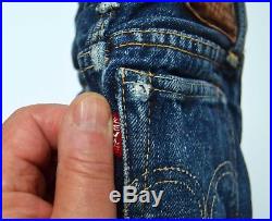 VTG 1950s LEVIS Big E JEANS BOYS 503 ZXX Hidden Rivet Jeans JERKY LEATHER TAG