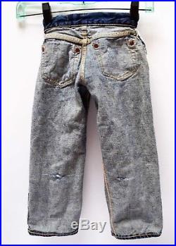 VTG 1950s LEVIS Big E JEANS BOYS 503 ZXX Hidden Rivet Jeans JERKY LEATHER TAG