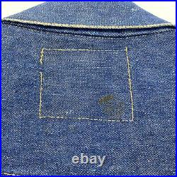VTG 1950s Levis BIG E Type 2 Denim Jacket Dark Wash Embroidered Sz 44 / Med