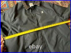 VTG (1990s) Carhartt J02BLK Black Winter Jacket With Corduroy Collar. XXL